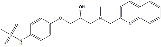 (+)-N-[4-[(R)-2-Hydroxy-3-[N-(2-quinolinylmethyl)methylamino]propyloxy]phenyl]methanesulfonamide Struktur