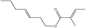 (E)-2-Methyl-2-butenoic acid 3-heptenyl ester Struktur