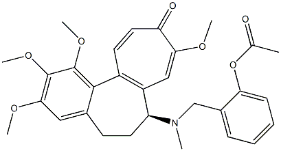 (S)-6,7-Dihydro-7-[(2-acetoxybenzyl)(methyl)amino]-1,2,3,9-tetramethoxybenzo[a]heptalen-10(5H)-one Struktur