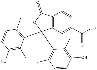 1,3-Dihydro-1,1-bis(3-hydroxy-2,6-dimethylphenyl)-3-oxoisobenzofuran-6-carboxylic acid Struktur