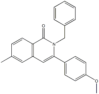 6-Methyl-2-benzyl-3-(4-methoxyphenyl)isoquinolin-1(2H)-one Struktur