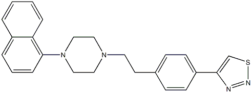 4-[4-[2-[4-(1-Naphthalenyl)-1-piperazinyl]ethyl]phenyl]-1,2,3-thiadiazole Struktur