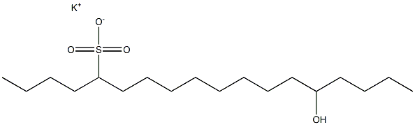 14-Hydroxyoctadecane-5-sulfonic acid potassium salt Struktur