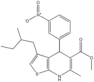 3-(2-Methylbutyl)-6-methyl-4-(3-nitrophenyl)-4,7-dihydrothieno[2,3-b]pyridine-5-carboxylic acid methyl ester Struktur