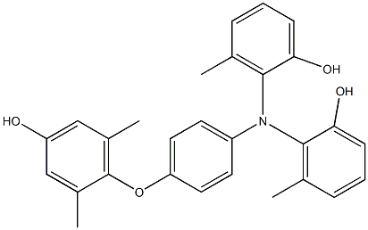 N,N-Bis(2-hydroxy-6-methylphenyl)-4-(4-hydroxy-2,6-dimethylphenoxy)benzenamine Struktur