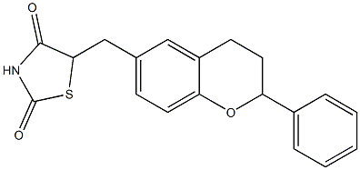 5-[[2-Phenyl-3,4-dihydro-2H-1-benzopyran]-6-ylmethyl]thiazolidine-2,4-dione Struktur