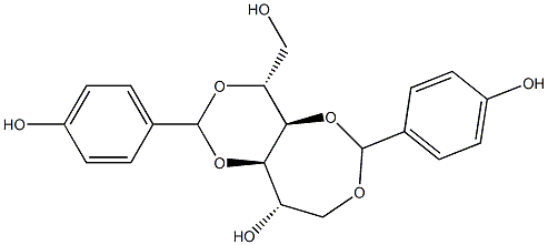 1-O,4-O:3-O,5-O-Bis(4-hydroxybenzylidene)-D-glucitol Struktur