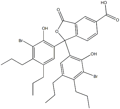 1,1-Bis(5-bromo-6-hydroxy-3,4-dipropylphenyl)-1,3-dihydro-3-oxoisobenzofuran-5-carboxylic acid Struktur