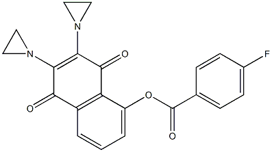 2,3-Bis(1-aziridinyl)-5-(4-fluorobenzoyloxy)-1,4-naphthoquinone Struktur