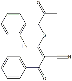 3-[(Acetonyl)thio]-3-phenylamino-2-benzoylacrylonitrile Struktur