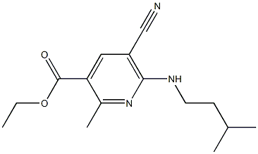 2-Methyl-5-cyano-6-isopentylaminopyridine-3-carboxylic acid ethyl ester Struktur