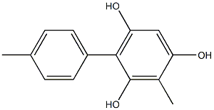 2-Methyl-4-(4-methylphenyl)benzene-1,3,5-triol Struktur