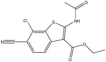 2-(Acetylamino)-6-cyano-7-chlorobenzo[b]thiophene-3-carboxylic acid ethyl ester Struktur