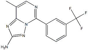 2-Amino-5-[3-trifluoromethylphenyl]-8-methyl[1,2,4]triazolo[1,5-c]pyrimidine Struktur