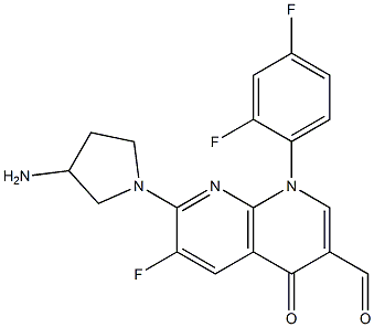 7-(3-Amino-1-pyrrolidinyl)-1-(2,4-difluorophenyl)-6-fluoro-1,4-dihydro-4-oxo-1,8-naphthyridine-3-carbaldehyde Struktur