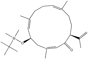 (2E,5R,6E,10E,14S)-14-(1-Methylethenyl)-3,7,11-trimethyl-5-[(tert-butyldimethylsilyl)oxy]cyclotetradeca-2,6,10-trien-1-one Struktur