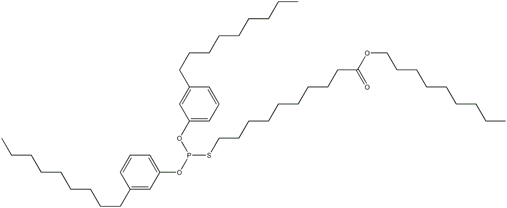 Thiophosphorous acid O,O-bis(3-nonylphenyl)S-(10-nonyloxy-10-oxodecyl) ester Struktur