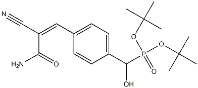 Hydroxy[4-(2-carbamoyl-2-cyanoethenyl)phenyl]methylphosphonic acid di-tert-butyl ester Struktur