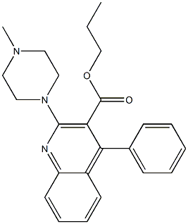 2-(4-Methyl-1-piperazinyl)-4-phenylquinoline-3-carboxylic acid propyl ester Struktur