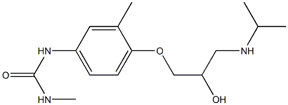 1-Methyl-3-[3-methyl-4-[2-hydroxy-3-[isopropylamino]propoxy]phenyl]urea Struktur