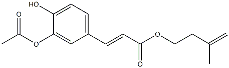 (E)-3-(3-Acetyloxy-4-hydroxyphenyl)propenoic acid 3-methyl-3-butenyl ester Struktur