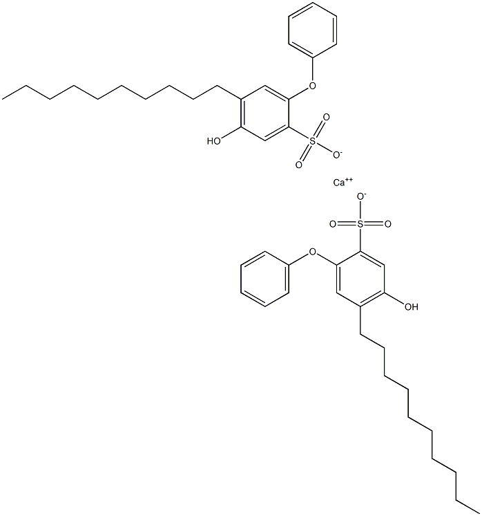 Bis(4-hydroxy-5-decyl[oxybisbenzene]-2-sulfonic acid)calcium salt Struktur