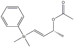 Acetic acid [(R,E)-1-(phenyldimethylsilyl)-1-buten-3-yl] ester Struktur