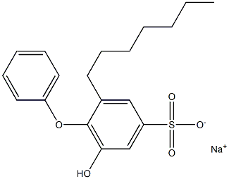 6-Hydroxy-2-heptyl[oxybisbenzene]-4-sulfonic acid sodium salt Struktur