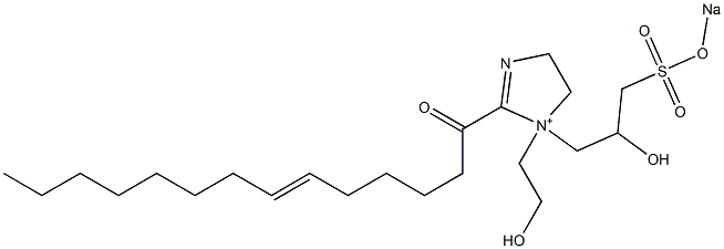 1-(2-Hydroxyethyl)-1-[2-hydroxy-3-(sodiooxysulfonyl)propyl]-2-(6-tetradecenoyl)-2-imidazoline-1-ium Struktur