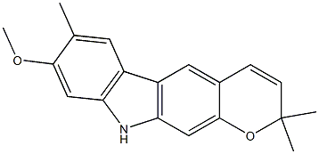 2,10-Dihydro-2,2,7-trimethyl-8-methoxypyrano[2,3-b]carbazole Struktur