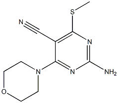 2-Amino-4-morpholino-6-(methylthio)pyrimidine-5-carbonitrile Struktur