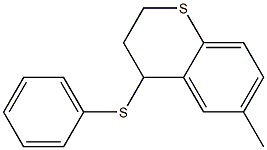 3,4-Dihydro-4-(phenylthio)-6-methyl-2H-1-benzothiopyran Struktur