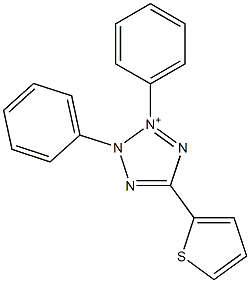 2,3-Diphenyl-5-(2-thienyl)-2H-tetrazol-3-ium Struktur