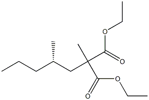 (+)-2-Methyl-2-[(S)-2-methylpentyl]malonic acid diethyl ester Struktur