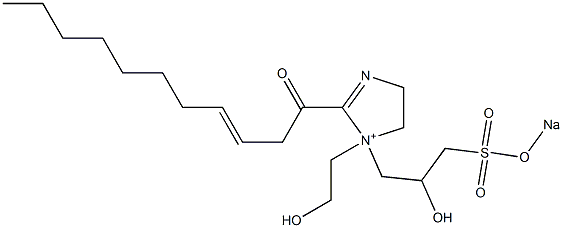 1-(2-Hydroxyethyl)-1-[2-hydroxy-3-(sodiooxysulfonyl)propyl]-2-(3-undecenoyl)-2-imidazoline-1-ium Struktur