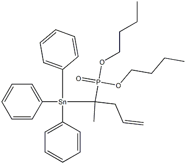 1-Triphenylstannyl-1-methyl-3-butenylphosphonic acid dibutyl ester Struktur