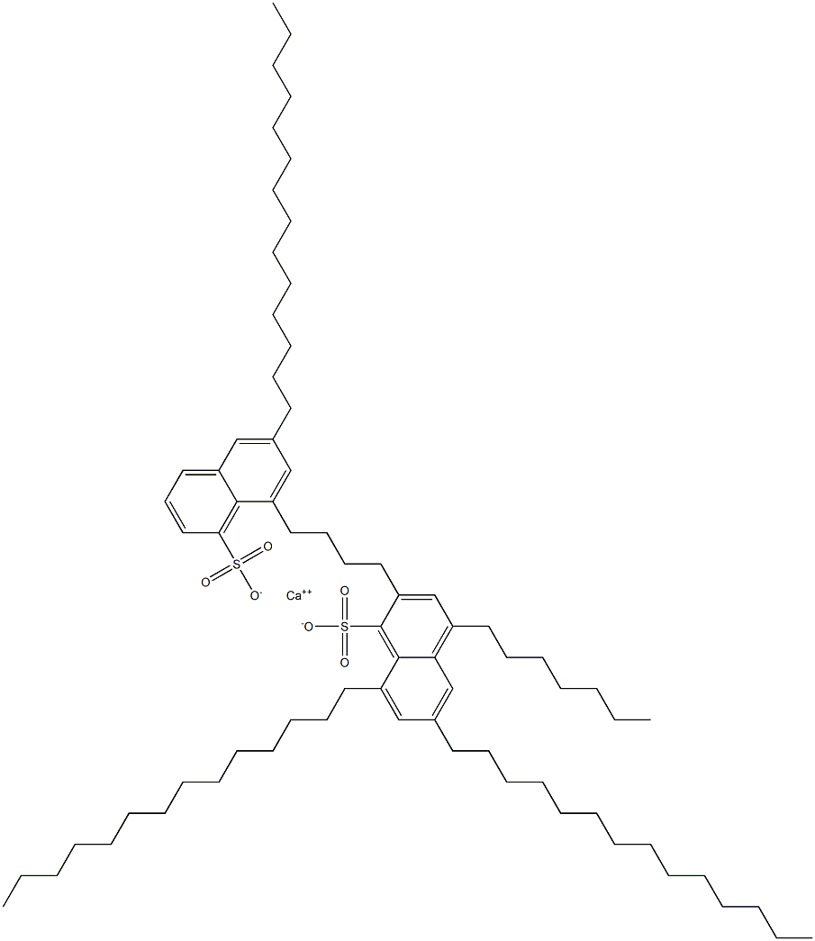 Bis(6,8-ditetradecyl-1-naphthalenesulfonic acid)calcium salt Struktur