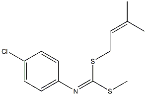 N-[[(3-Methyl-2-butenyl)thio](methylthio)methylene]-4-chloroaniline Struktur