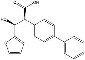 (2S,3S)-2-(4-Phenylphenyl)-3-hydroxy-3-(2-thienyl)propionic acid Struktur