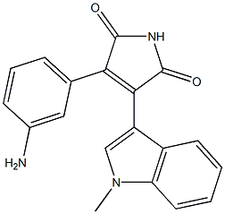 3-(1-Methyl-1H-indol-3-yl)-4-(3-aminophenyl)-1H-pyrrole-2,5-dione Struktur