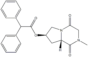 (6S,8R)-4-Methyl-8-(diphenylacetyloxy)-1,4-diazabicyclo[4.3.0]nonane-2,5-dione Struktur