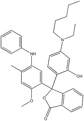 3-(5-Anilino-2-methoxy-4-methylphenyl)-3-[2-hydroxy-4-(N-ethylpentylamino)phenyl]isobenzofuran-1(3H)-one Struktur