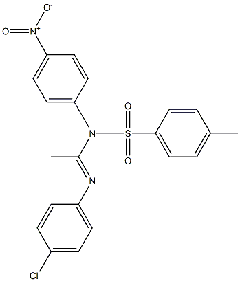 N1-Tosyl-N1-(p-nitrophenyl)-N2-(p-chlorophenyl)acetamidine Struktur