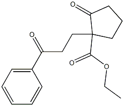 2-Oxo-1-(3-phenyl-3-oxopropyl)cyclopentane-1-carboxylic acid ethyl ester Struktur