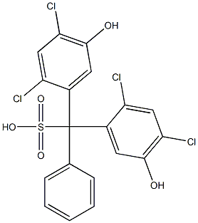 Bis(2,4-dichloro-5-hydroxyphenyl)phenylmethanesulfonic acid Struktur