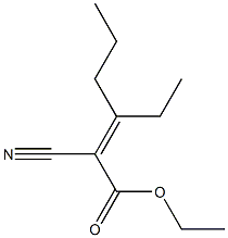 2-Cyano-3-ethyl-2-hexenoic acid ethyl ester Struktur