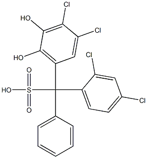 (2,4-Dichlorophenyl)(3,4-dichloro-5,6-dihydroxyphenyl)phenylmethanesulfonic acid Struktur