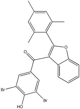 3,5-Dibromo-4-hydroxyphenyl 2-(2,4,6-trimethylphenyl)-3-benzofuranyl ketone Struktur