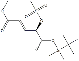 (2E,4R,5R)-5-(tert-Butyldimethylsilyloxy)-4-methylsulfonyloxy-2-hexenoic acid methyl ester Struktur