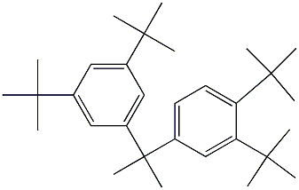 2-(3,4-Di-tert-butylphenyl)-2-(3,5-di-tert-butylphenyl)propane Struktur